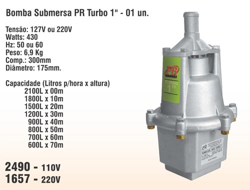Bomba Submersa PR Turbo 1
